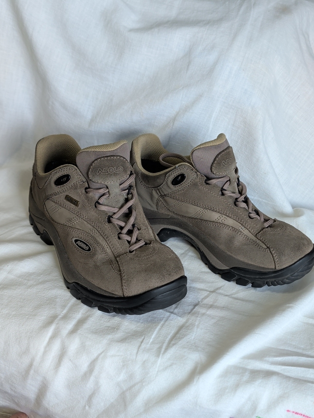 Asolo Men's Taupe Suede Trail Sneakers Hiking Outdoor Sports Waterproof Flexible